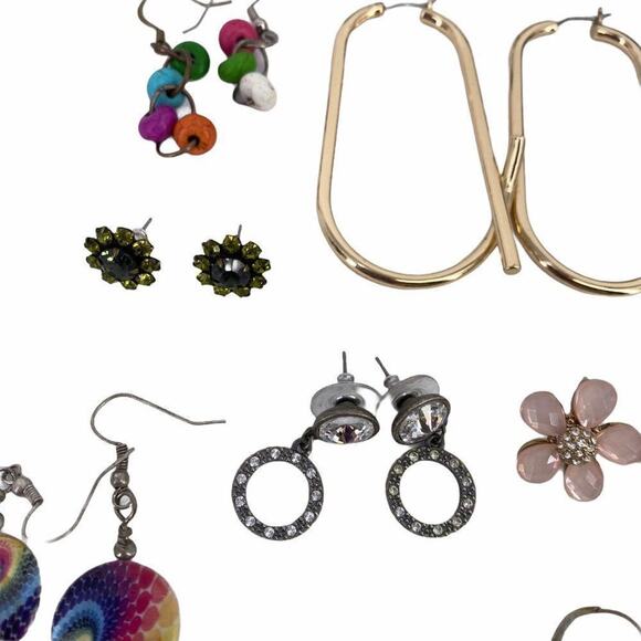 Costume Jewelry Earrings Mixed 15+ Piece Lot Some New - Picture 5 of 9